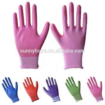 Sunnyhope 13G guantes de trabajo recubiertos de nitrilo de colores baratos